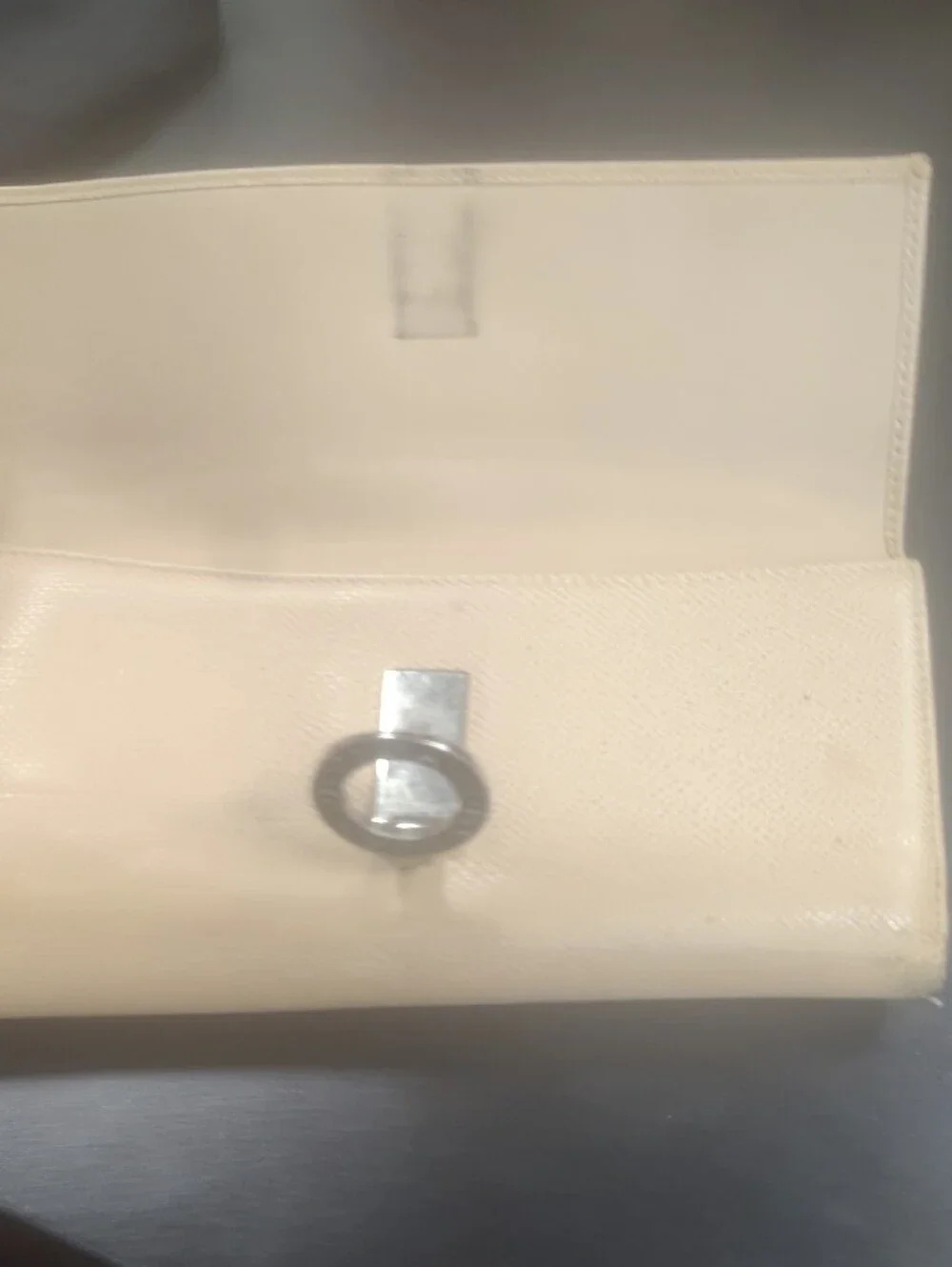 Bulgari Bvlgari Light Beige Creameather Continental Wallet with Silver Logo Ring